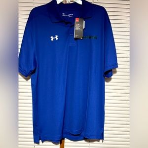 New with Tags Under Armour XL Polo Blue Shirt with Zochem embroidery